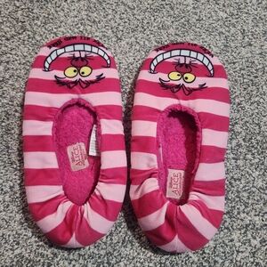 Disney Pink Striped Cheshire Cat Kids Slippers